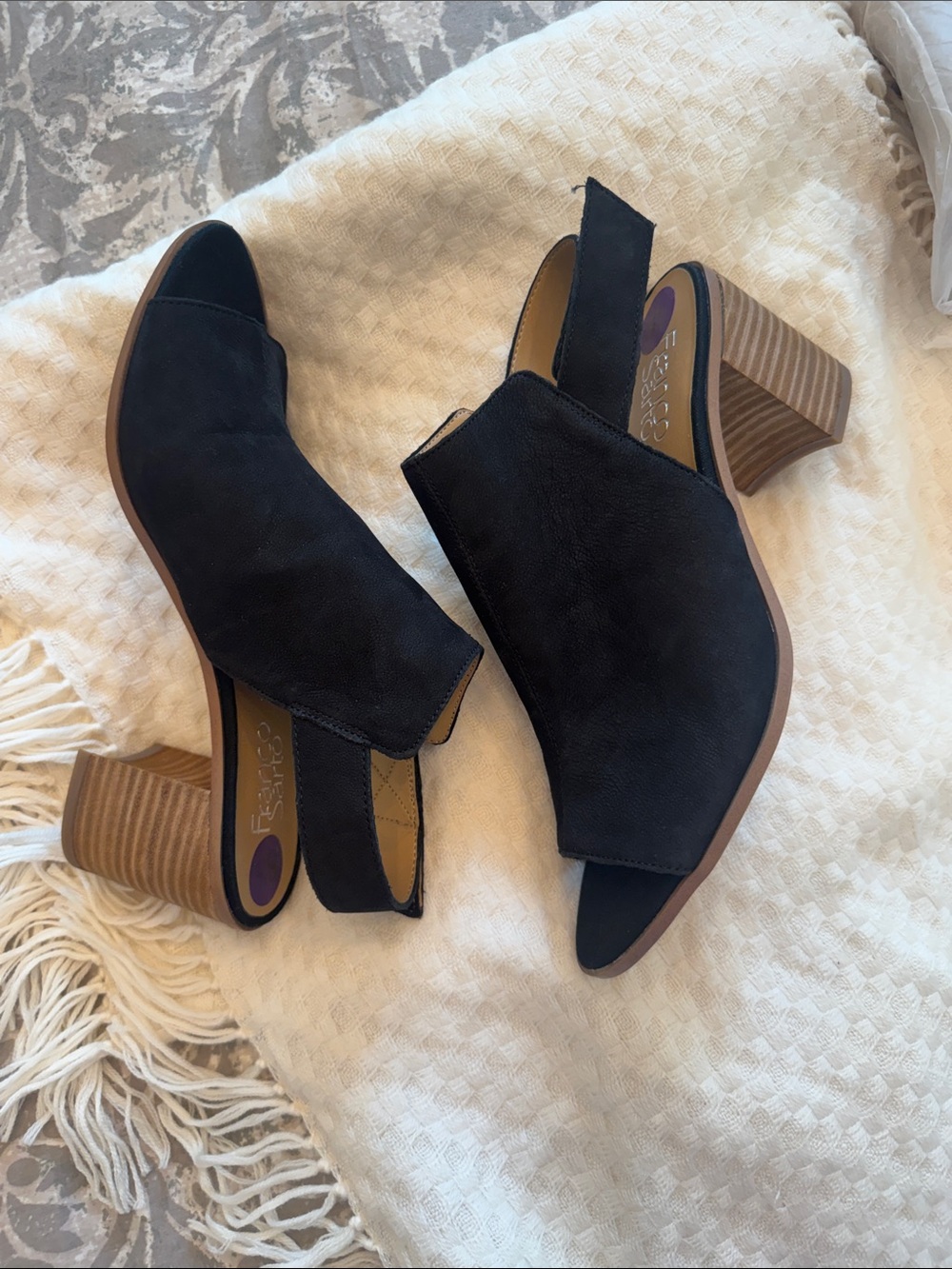 FRANCO SARTO SUEDE BLOCK HEELS